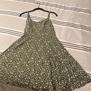 Green sundress and with white flowers
